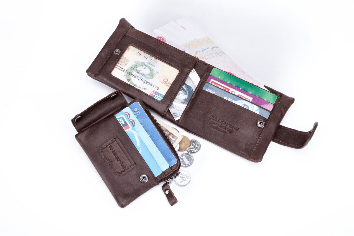 Bullcaptain Leather Wallet Dark Brown