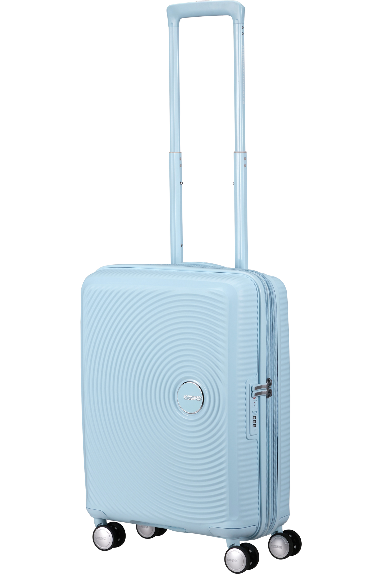 Cabin Suitcase AMERICAN TOURISTER SPINNER 55 CM SOUNDBOX Light Blue