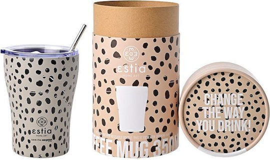 ΘΕΡΜΟΣ COFFEE MUG SAVE THE AEGEAN 350ml LEOPARD TAUPE