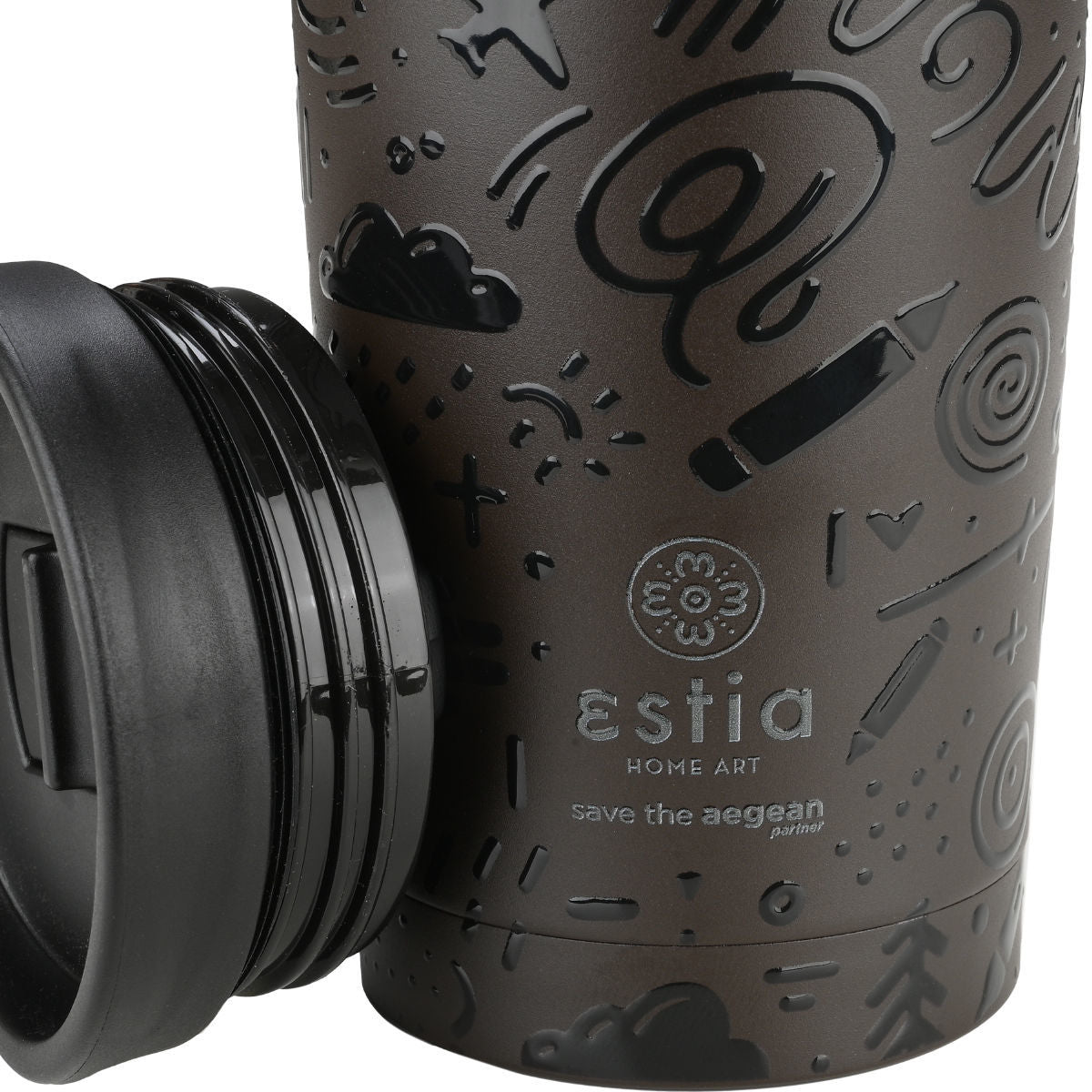 ΘΕΡΜΟΣ TRAVEL MUG SAVE THE AEGEAN 350ml NOIR ECHO