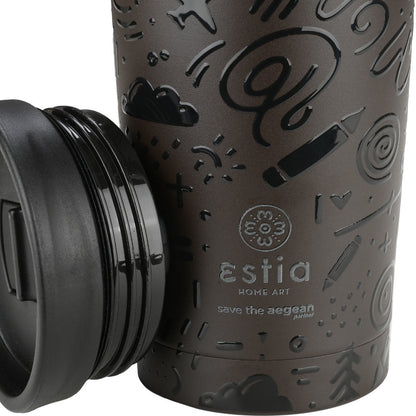 ΘΕΡΜΟΣ TRAVEL MUG SAVE THE AEGEAN 350ml NOIR ECHO