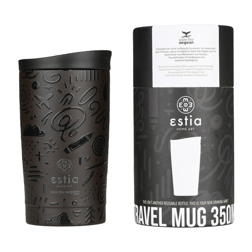 ΘΕΡΜΟΣ TRAVEL MUG SAVE THE AEGEAN 350ml NOIR ECHO