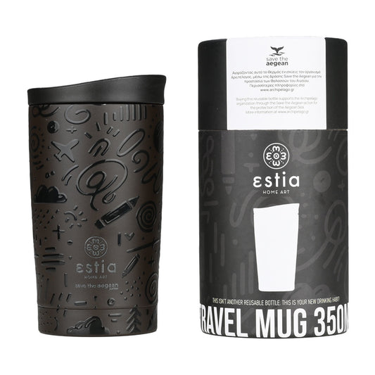 ΘΕΡΜΟΣ TRAVEL MUG SAVE THE AEGEAN 350ml NOIR ECHO