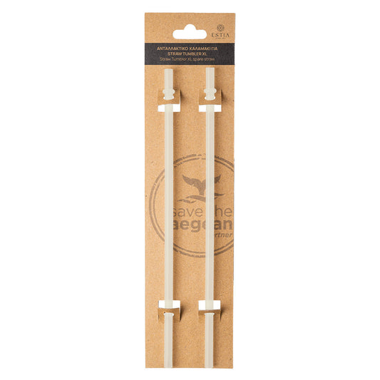 ΑΝΤΑΛΛΑΚΤΙΚΑ ΚΑΛΑΜΑΚΙΑ STRAW TUMBLER XL 1200ml LILY WHITE 2 ΤΕΜ