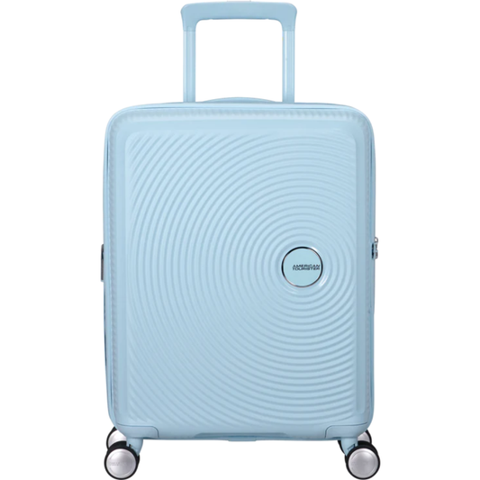 Cabin Suitcase AMERICAN TOURISTER SPINNER 55 CM SOUNDBOX Light Blue