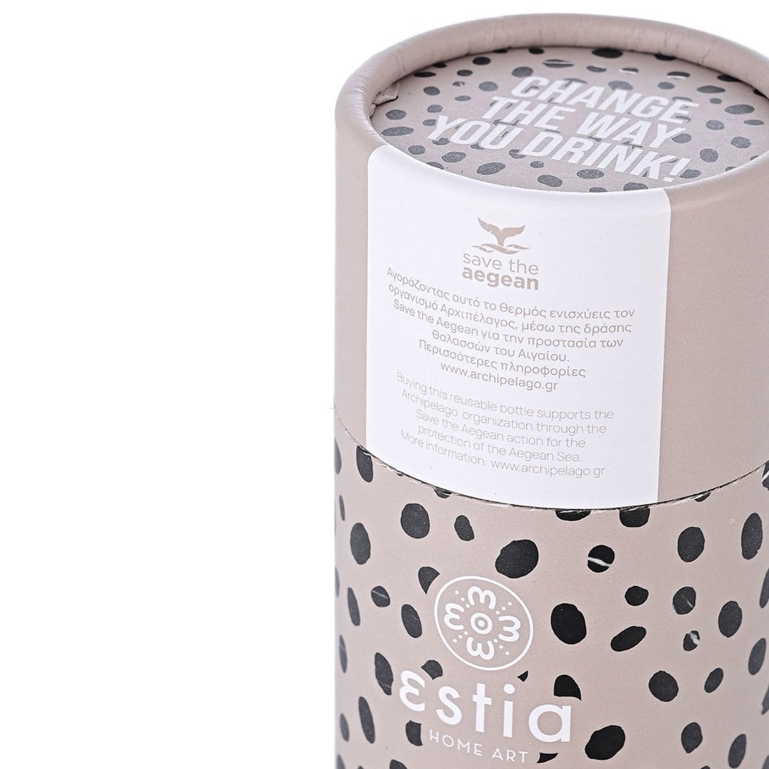 ΘΕΡΜΟΣ TRAVEL FLASK SAVE THE AEGEAN 500ml LEOPARD TAUPE
