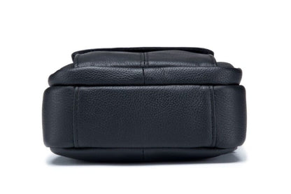 Bullcaptain Leather Shoulder Bag DJB-016 black