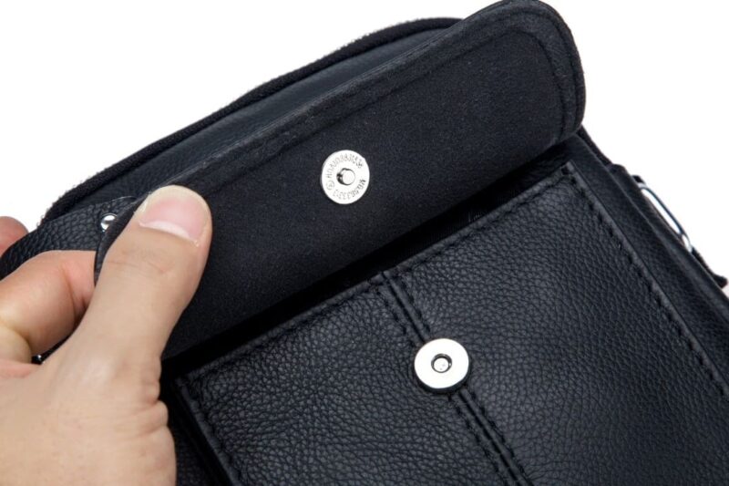 Bullcaptain Leather Shoulder Bag DJB-016 black