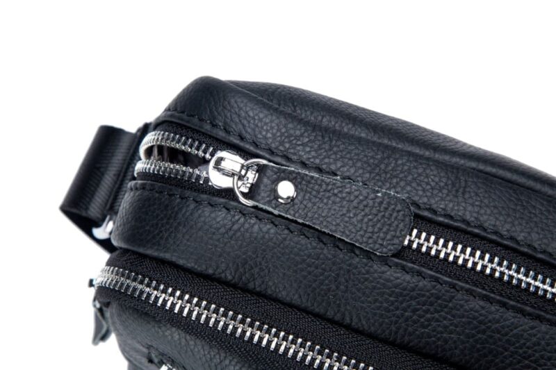 Bullcaptain Leather Shoulder Bag DJB-016 black