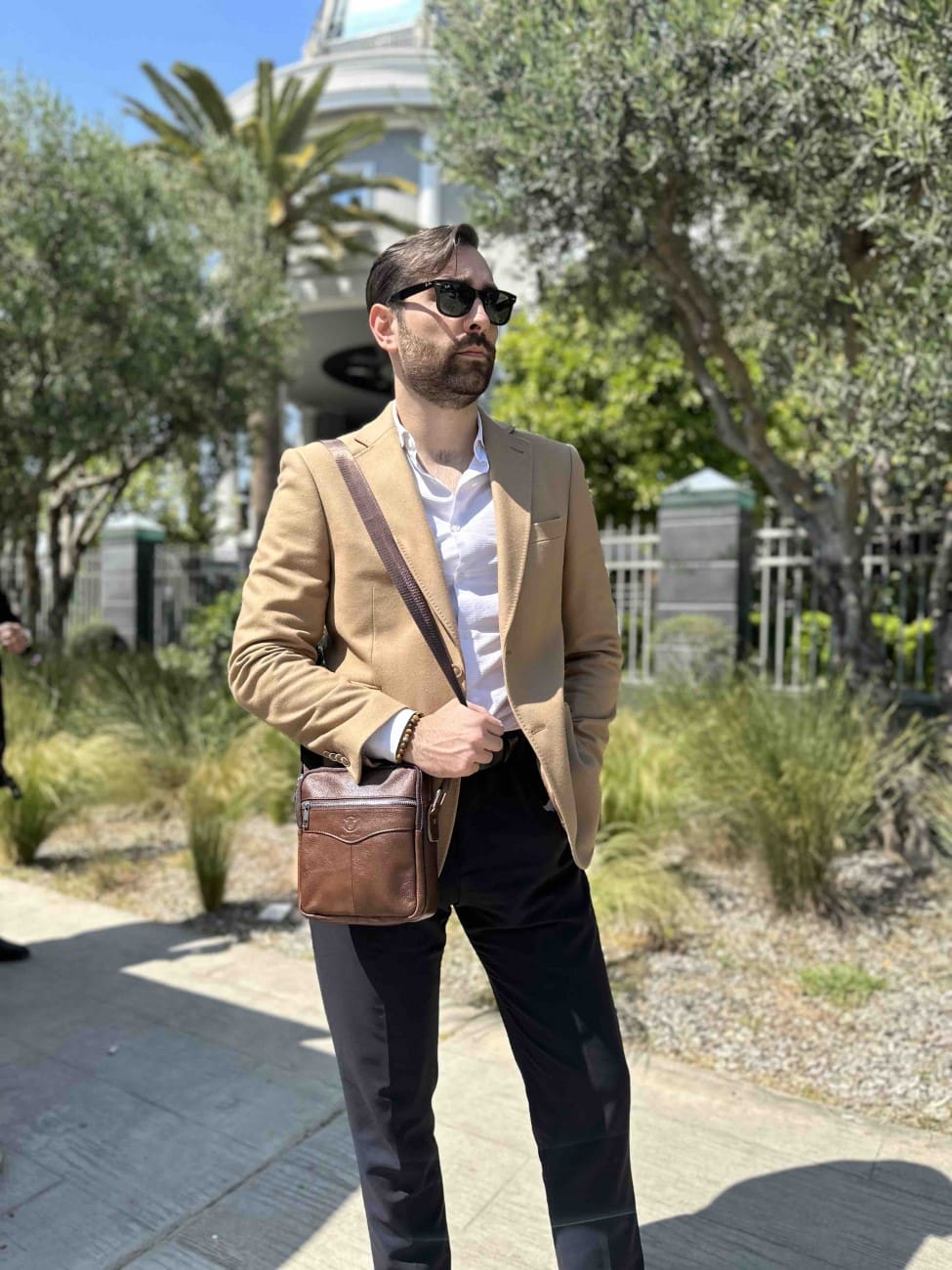 Bullcaptain Leather Shoulder Bag DJB-023 brown