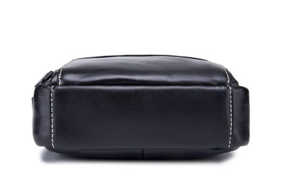 Bullcaptain Leather Shoulder Bag DJB-888 black