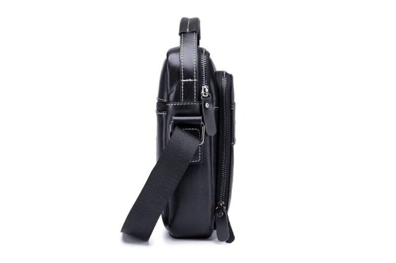 Bullcaptain Leather Shoulder Bag DJB-888 black