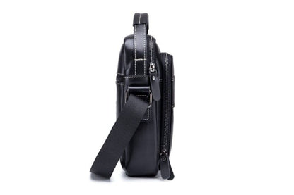 Bullcaptain Leather Shoulder Bag DJB-888 black