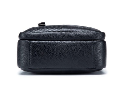 Bullcaptain Leather Shoulder Bag DJB-023 black