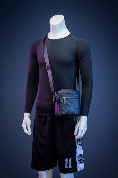 Bullcaptain Leather Shoulder Bag DJB-023 black