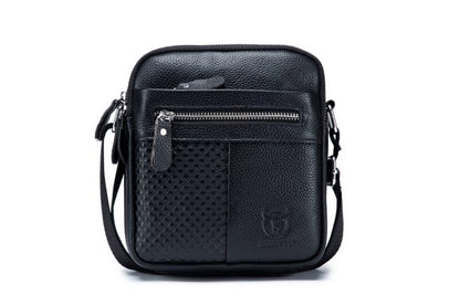 Bullcaptain Leather Shoulder Bag DJB-023 black