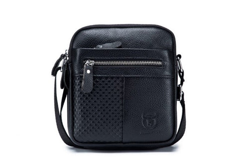 Bullcaptain Leather Shoulder Bag DJB-023 black