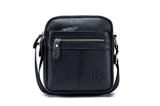 Bullcaptain Leather Shoulder Bag DJB-023 black