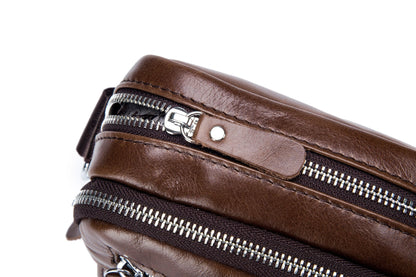 Bullcaptain Leather Shoulder Bag DJB-016 brown