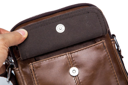 Bullcaptain Leather Shoulder Bag DJB-016 brown