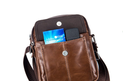 Bullcaptain Leather Shoulder Bag DJB-016 brown