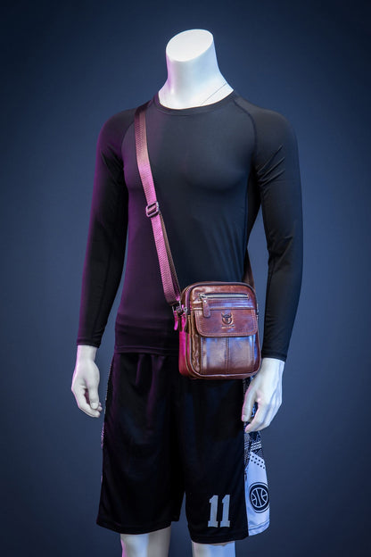 Bullcaptain Leather Shoulder Bag DJB-016 brown