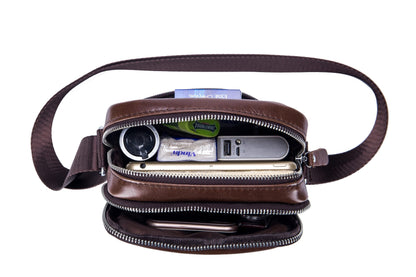 Bullcaptain Leather Shoulder Bag DJB-016 brown