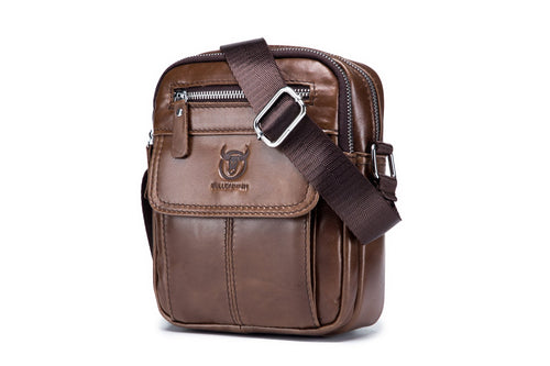 Bullcaptain Leather Shoulder Bag DJB-016 brown