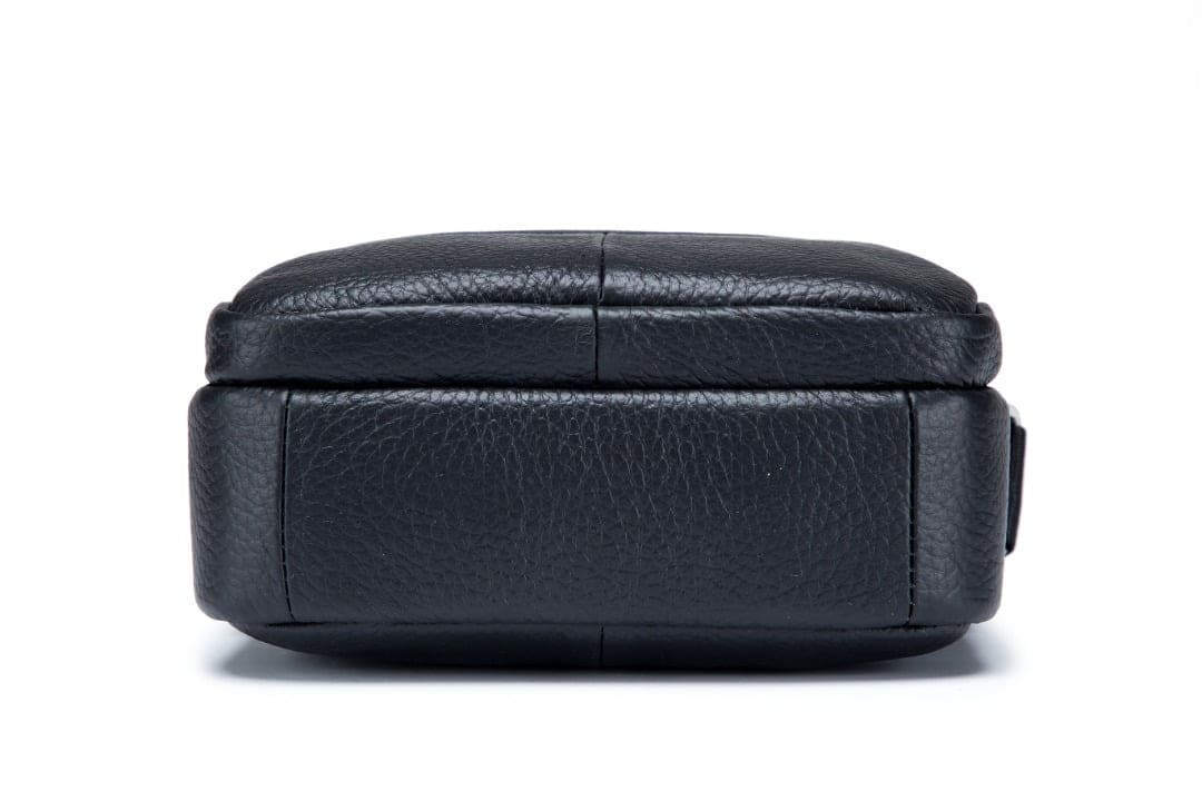 Bullcaptain Leather Shoulder Bag DJB-023 black