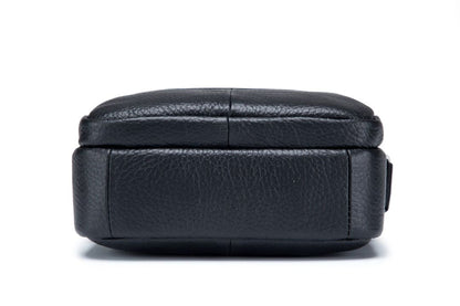 Bullcaptain Leather Shoulder Bag DJB-023 black