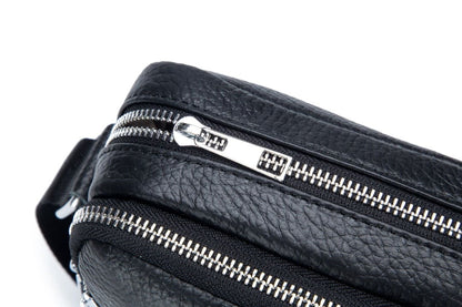Bullcaptain Leather Shoulder Bag DJB-023 black