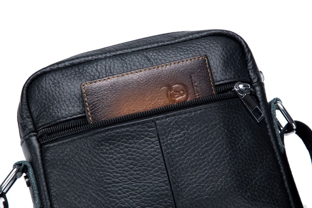 Bullcaptain Leather Shoulder Bag DJB-023 black