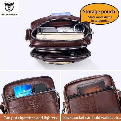 Bullcaptain Leather Shoulder Bag DJB-023 brown