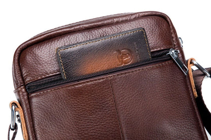 Bullcaptain Leather Shoulder Bag DJB-023 brown