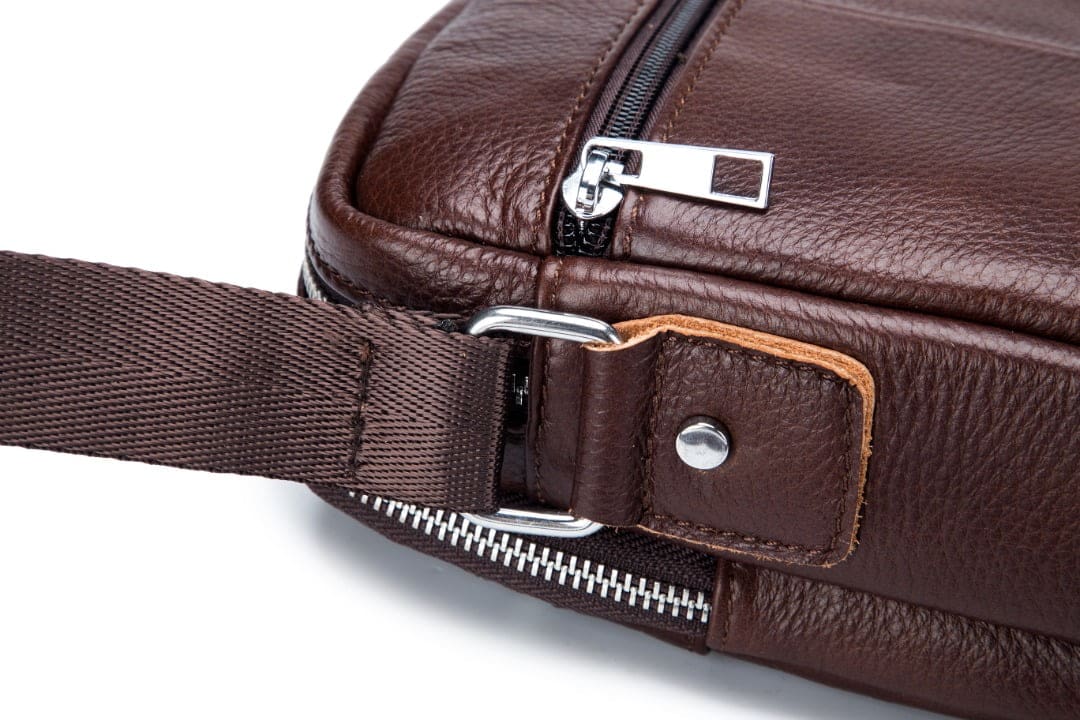 Bullcaptain Leather Shoulder Bag DJB-023 brown