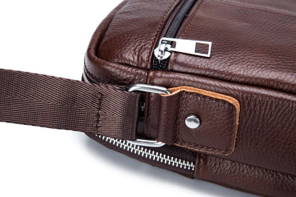 Bullcaptain Leather Shoulder Bag DJB-023 brown