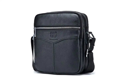 Bullcaptain Leather Shoulder Bag DJB-023 black