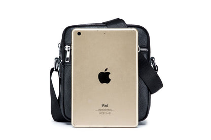 Bullcaptain Leather Shoulder Bag DJB-023 black