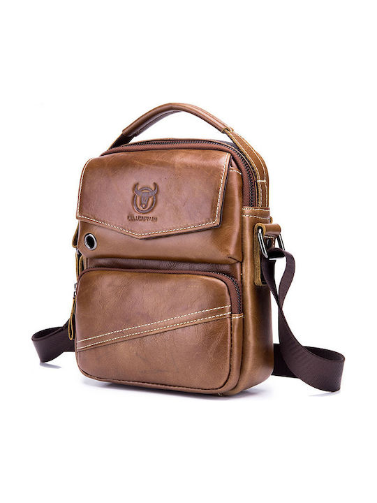 Bullcaptain Leather Shoulder Bag DJB-040 Brown