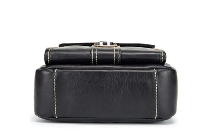 Bullcaptain Leather Shoulder Bag DJB-038 Black