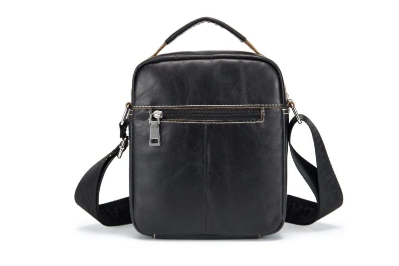 Bullcaptain Leather Shoulder Bag DJB-038 Black