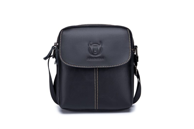 Bullcaptain Leather Shoulder Bag DJB-07 Black