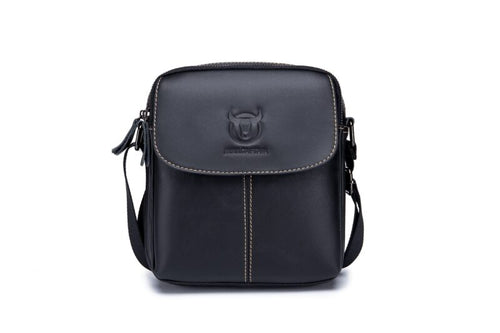 Bullcaptain Leather Shoulder Bag DJB-07 Black