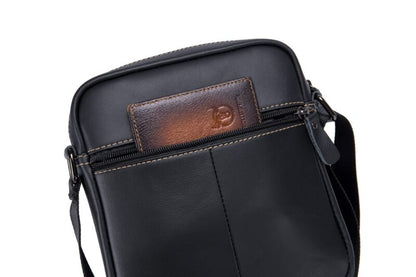 Bullcaptain Leather Shoulder Bag DJB-07 Black
