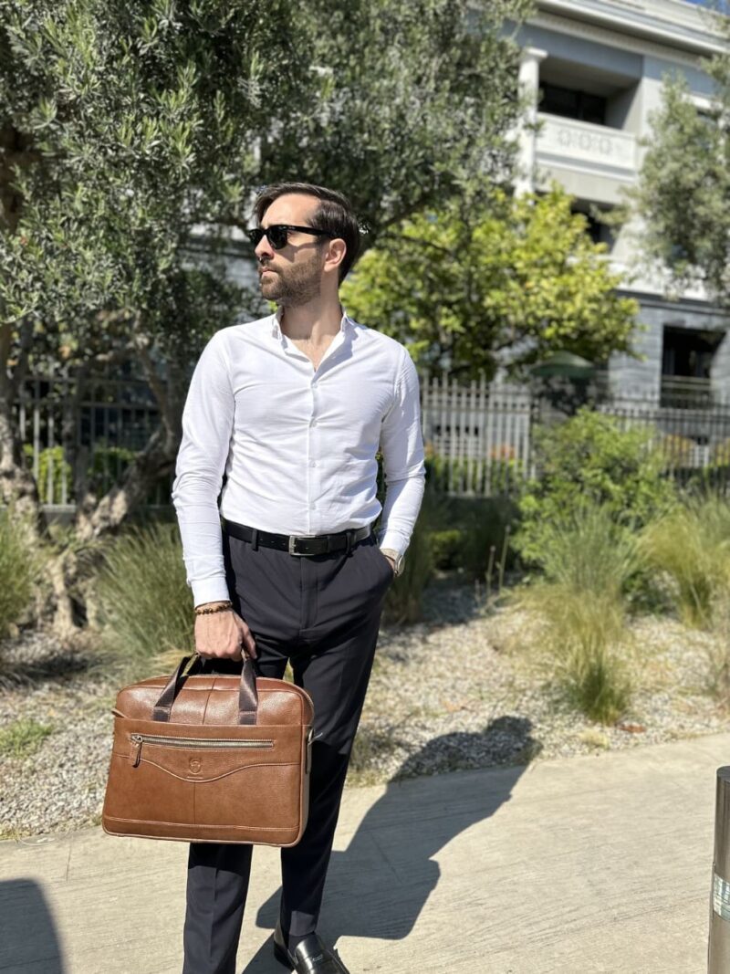 Bullcaptain Leather Briefcase GWB-044 Brown