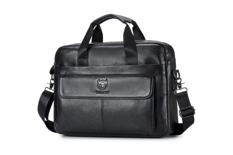 Bullcaptain leather briefcase GWB-046 black