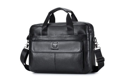 Bullcaptain leather briefcase GWB-046 black