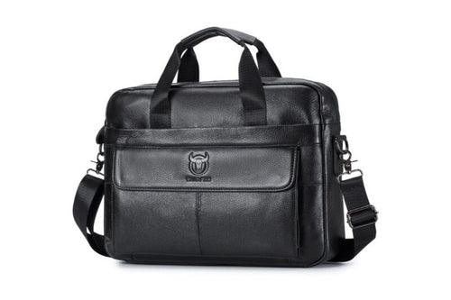 Bullcaptain leather briefcase GWB-046 black