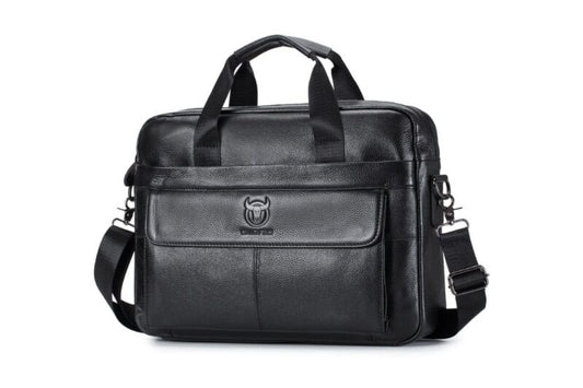 Bullcaptain leather briefcase GWB-046 black