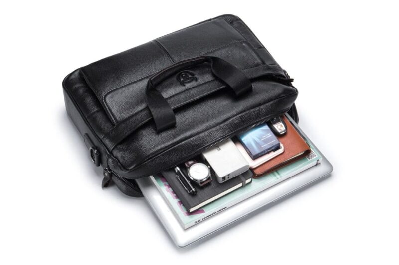 Bullcaptain leather briefcase GWB-046 black